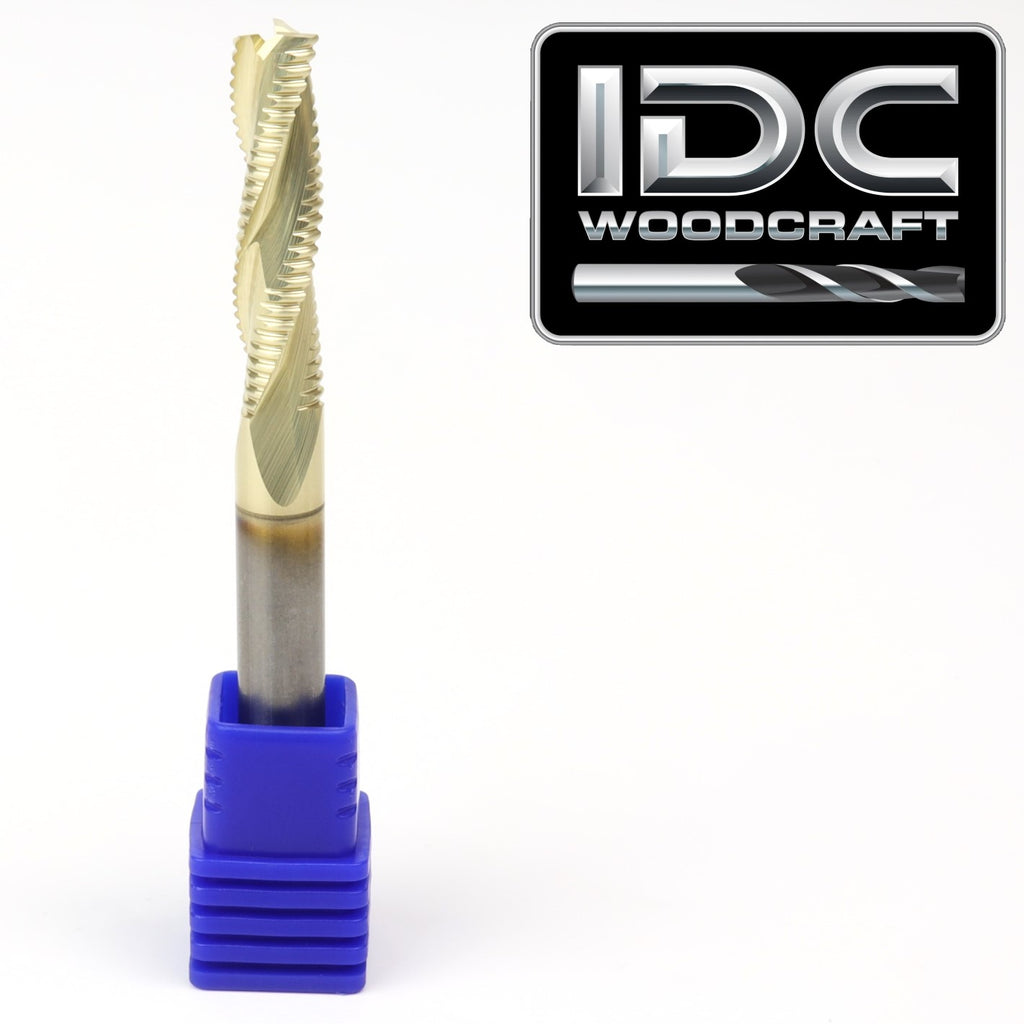 IDC WOODCRAFT - The "BEAST" 1/4 Hyper-Speed Roughing CNC Router Bit, 1/4 Shank image 0
