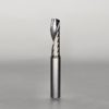 1/8" 2 Flute Down-Cut CNC router bit with a spiral design, showcasing high-quality carbide construction for precision machining.