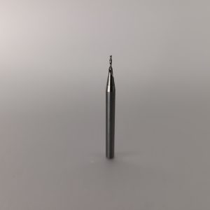 1/32" carbide down-cut spiral CNC router bit with a ball nose, suitable for aluminum and plastic machining.